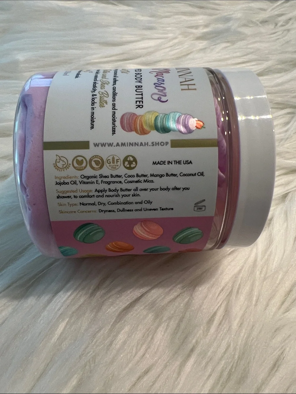 NWT Aminnah Macarons Whipped Body Butter retails $38.00 USD